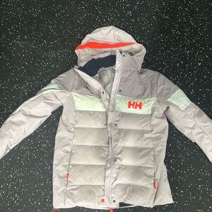 Helly Hansen Women's Ski Jacket - Light Gray and Orange